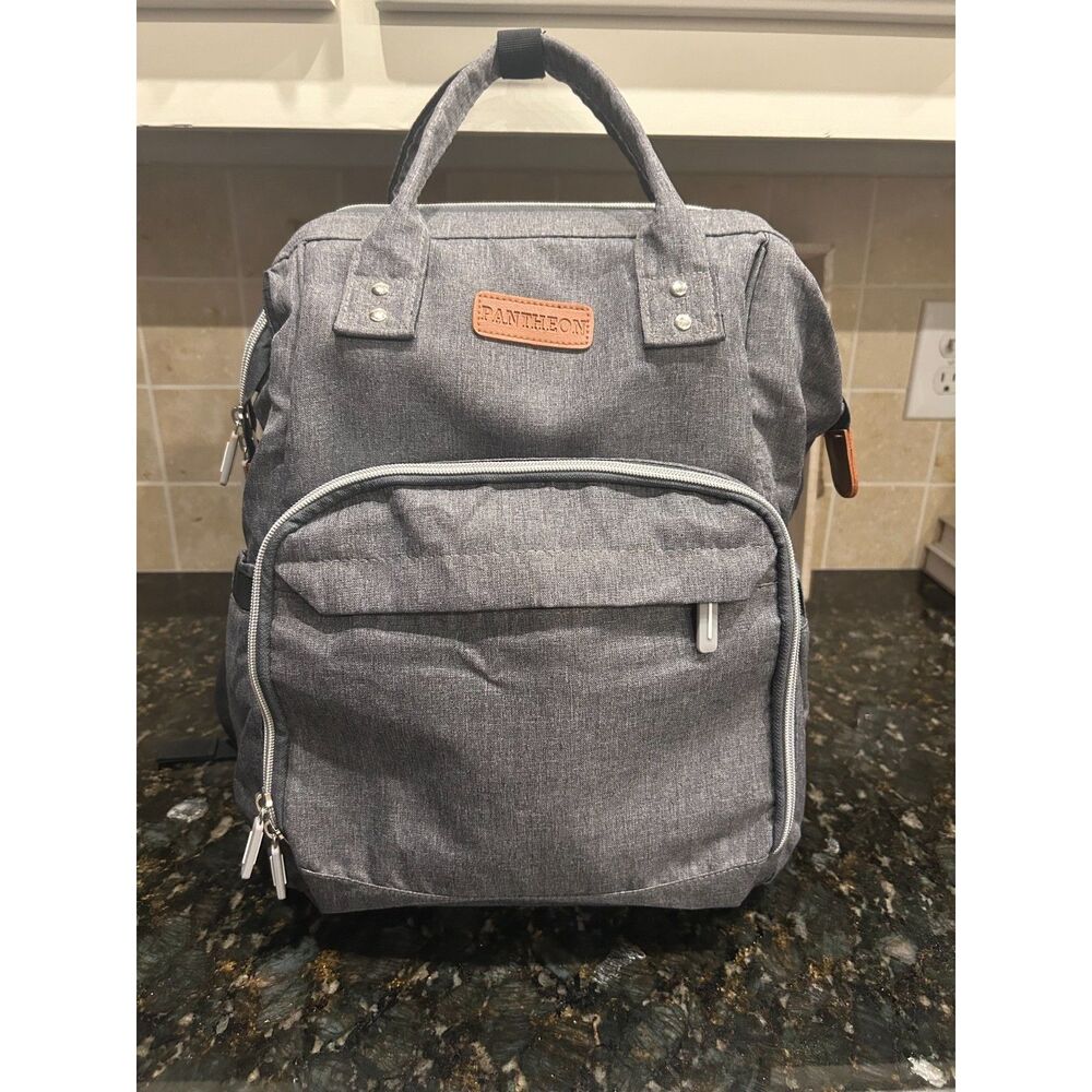 Pantheon Diaper Backpack Changing Pad Baby Bag w/USB Charging Port